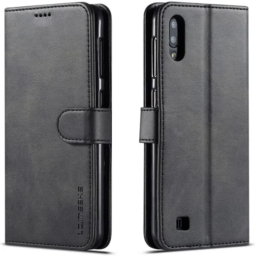 Samsung Galaxy A10 Stijlvol Vintage Portemonnee Bookcase Hoesje Zwart afbeelding 4