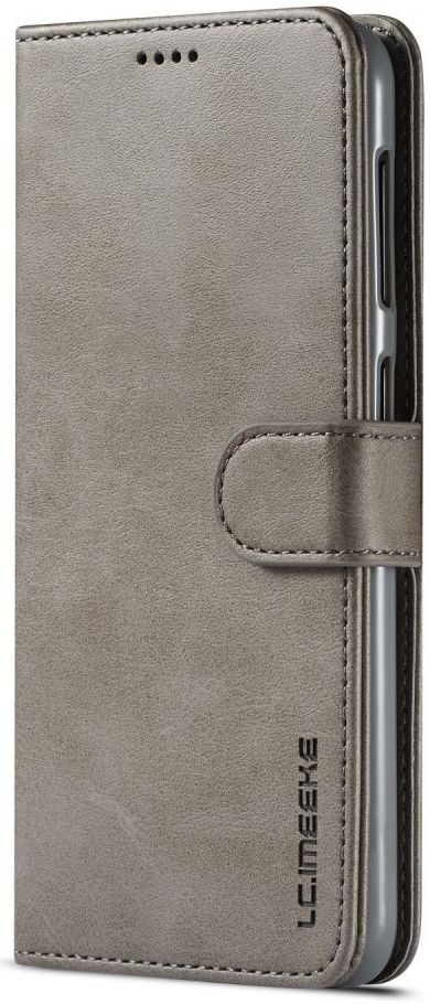 Samsung Galaxy A10 Stijlvol Vintage Portemonnee Bookcase Hoesje Grijs afbeelding 1