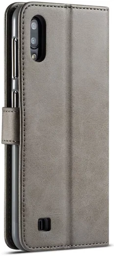 Samsung Galaxy A10 Stijlvol Vintage Portemonnee Bookcase Hoesje Grijs afbeelding 2