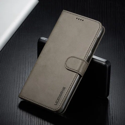 Samsung Galaxy A10 Stijlvol Vintage Portemonnee Bookcase Hoesje Grijs afbeelding 5