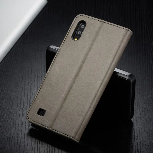 Samsung Galaxy A10 Stijlvol Vintage Portemonnee Bookcase Hoesje Grijs afbeelding 6