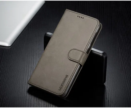 Samsung Galaxy A10 Stijlvol Vintage Portemonnee Bookcase Hoesje Grijs afbeelding 7