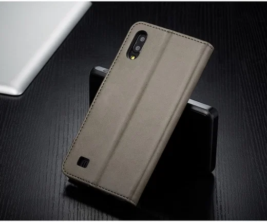 Samsung Galaxy A10 Stijlvol Vintage Portemonnee Bookcase Hoesje Grijs afbeelding 8