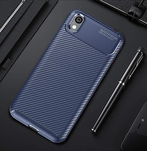 Huawei Y5 (2019) Siliconen Carbon Hoesje Blauw afbeelding 2