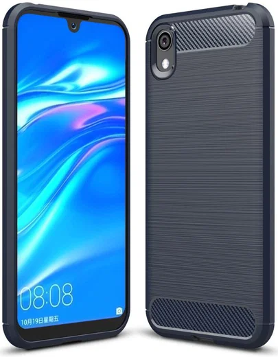 Huawei Y5 (2019) Geborsteld TPU Hoesje Blauw afbeelding 1