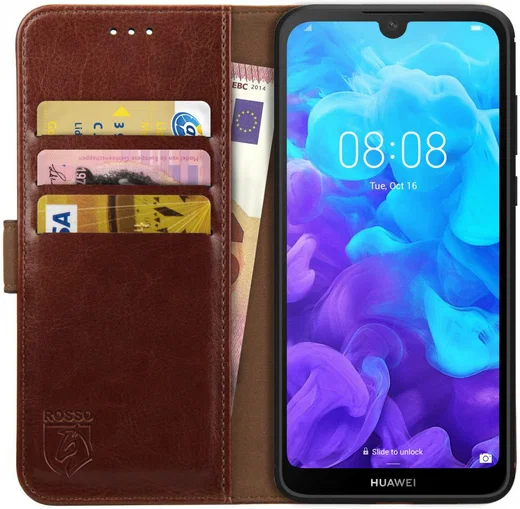 Rosso Element Huawei Y5 (2019) Hoesje Book Cover Bruin afbeelding 1