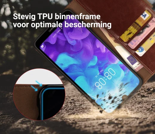 Rosso Element Huawei Y5 (2019) Hoesje Book Cover Bruin afbeelding 6
