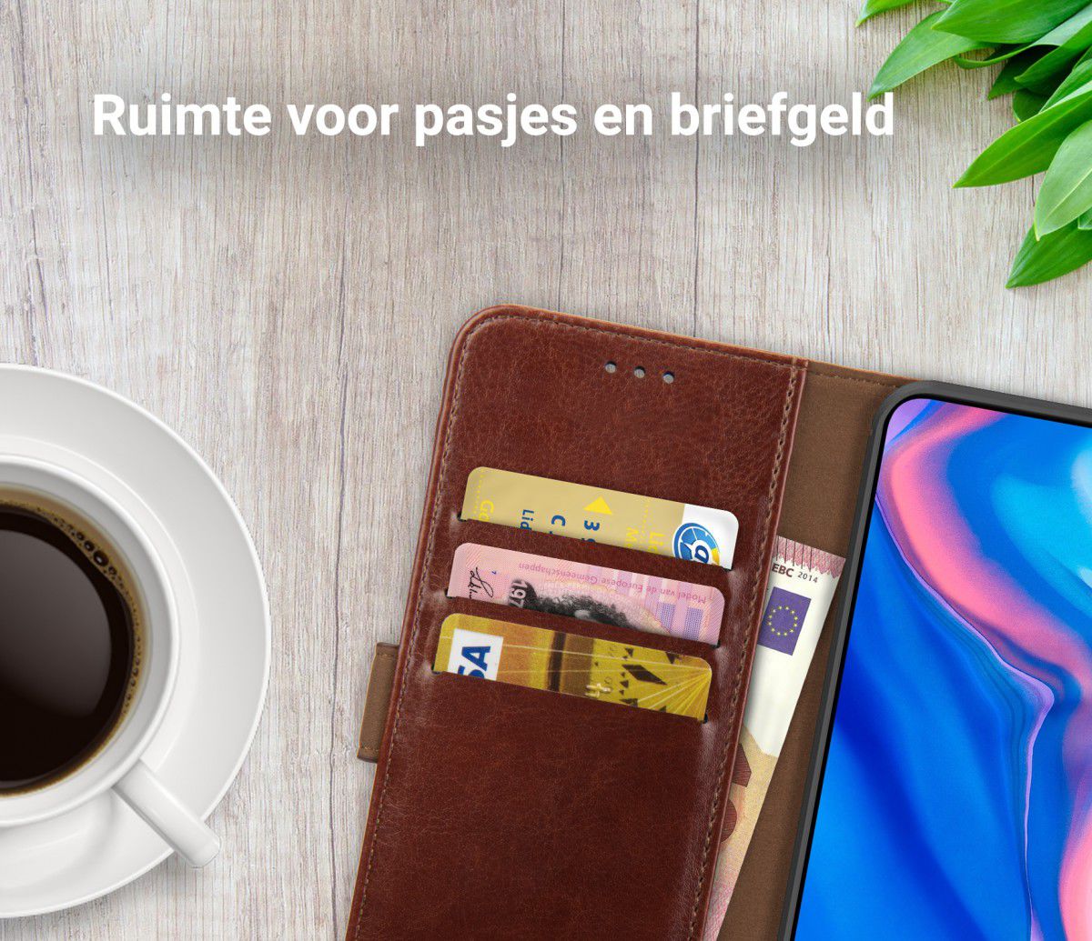 Rosso Element Huawei P Smart Z / Honor 9X Hoesje Book Cover Bruin afbeelding 8