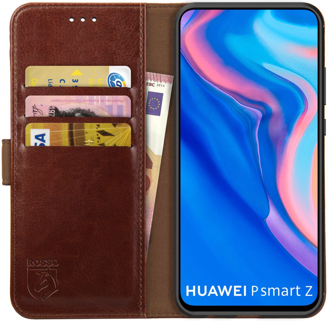 Rosso Element Huawei P Smart Z / Honor 9X Hoesje Book Cover Bruin afbeelding 1