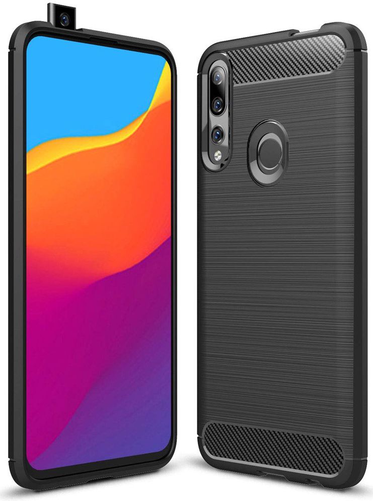 Huawei P Smart Z Geborsteld TPU Hoesje Zwart afbeelding 1