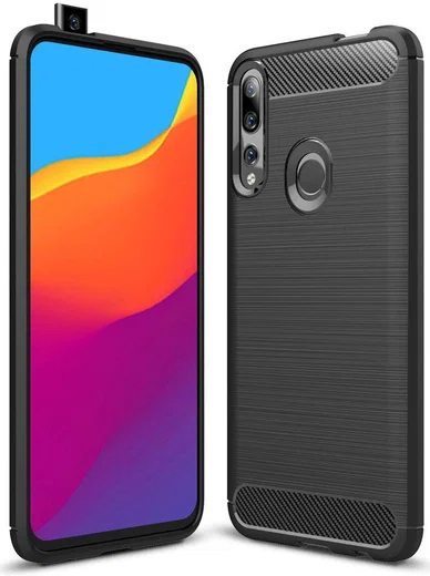 Huawei P Smart Z Geborsteld TPU Hoesje Zwart afbeelding 1