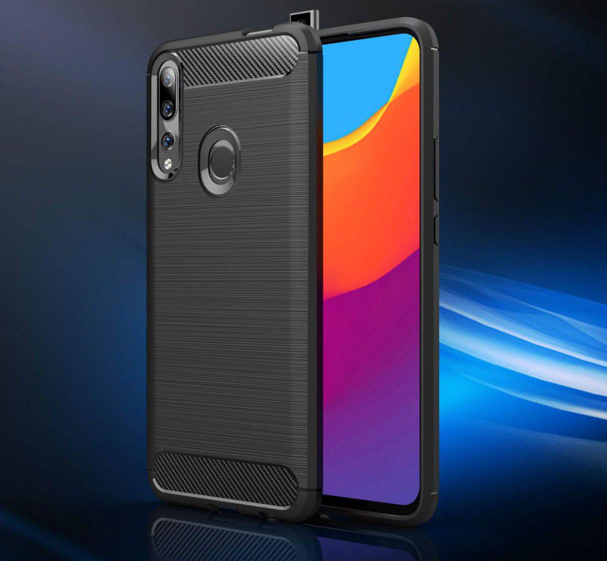 Huawei P Smart Z Geborsteld TPU Hoesje Blauw afbeelding 6