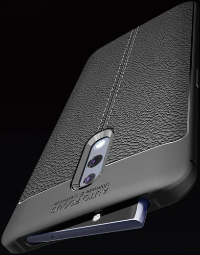 Oppo Reno TPU Hoesje met Leren Textuur Blauw afbeelding 16