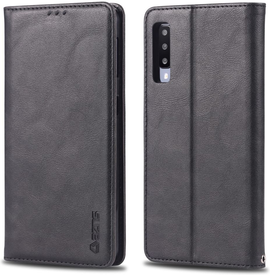 AZNS Samsung Galaxy A70 Portemonnee Stand Hoesje Zwart afbeelding 4