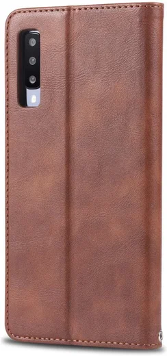 AZNS Samsung Galaxy A70 Portemonnee Stand Hoesje Coffee afbeelding 6