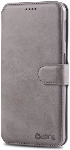 AZNS Samsung Galaxy A70 Wallet Stand Hoesje Grijs afbeelding 3