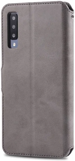 AZNS Samsung Galaxy A70 Wallet Stand Hoesje Grijs afbeelding 4