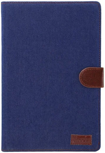 Samsung Galaxy Tab S5e Jeans Portemonnee Hoes Donker Blauw afbeelding 1