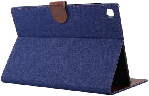 Samsung Galaxy Tab S5e Jeans Portemonnee Hoes Donker Blauw afbeelding 3