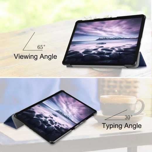 Samsung Galaxy Tab A 10.5 (2018) Tri-Fold Hoes Donker Blauw afbeelding 7