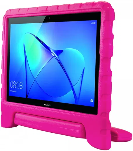 Huawei Mediapad T3 (10) Kinder Tablethoes met Handvat Roze afbeelding 2