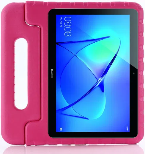 Huawei Mediapad T3 (10) Kinder Tablethoes met Handvat Roze afbeelding 3