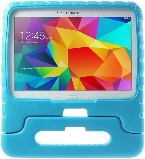 Samsung Galaxy Tab 4 10.1 Kinder Tablethoes met Handvat Blauw afbeelding 1