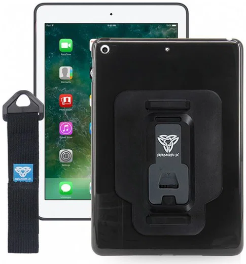 Armor X PXT-Series Apple iPad 2017 / 2018 / Air / Air 2 Hoes Zwart afbeelding 1