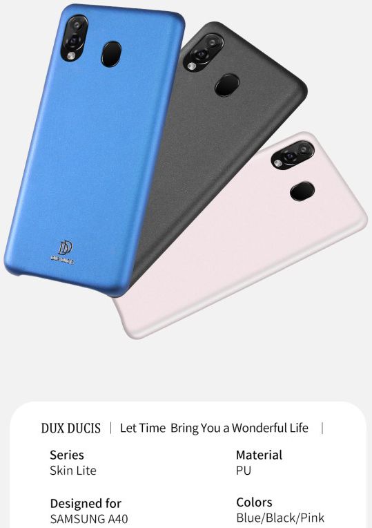 Dux Ducis Skin Lite Kunstleren Coating Hoesje Samsung Galaxy A40 Zwart afbeelding 18