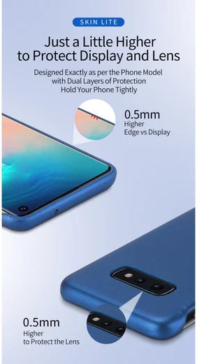 Dux Ducis Skin Lite Kunstleren Coating Hoesje Galaxy S10E Blauw afbeelding 13
