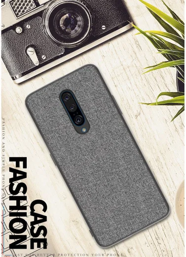 OnePlus 7 Pro Hoesje met Kunstleer Coating Zwart afbeelding 3