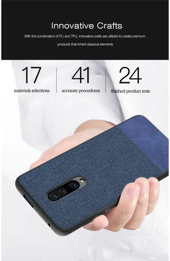 OnePlus 7 Pro Hoesje met Kunstleer Coating Zwart afbeelding 6