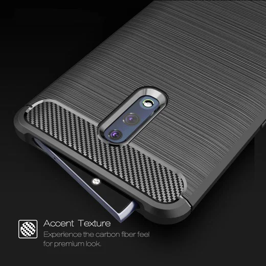 Oppo Reno Geborsteld TPU Hoesje Zwart afbeelding 7