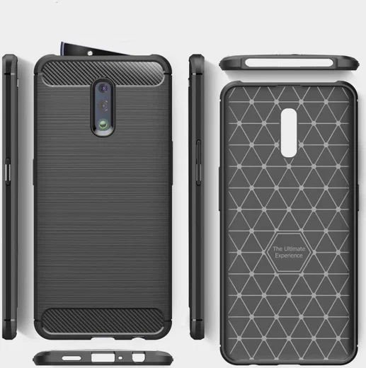 Oppo Reno Geborsteld TPU Hoesje Zwart afbeelding 10