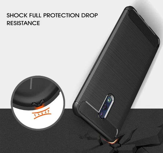 Oppo Reno Geborsteld TPU Hoesje Blauw afbeelding 2