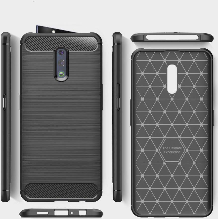 Oppo Reno Geborsteld TPU Hoesje Blauw afbeelding 6