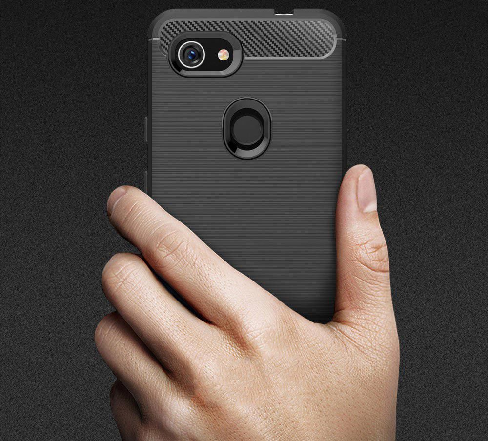 Google Pixel 3A Geborsteld TPU Hoesje Grijs afbeelding 5
