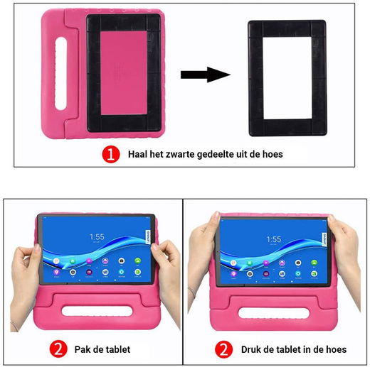 Samsung Galaxy Tab A 10.1 (2019) Kinder Tablethoes met Handvat Rood afbeelding 8