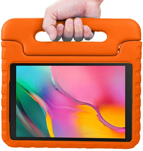 Samsung Galaxy Tab A 10.1 (2019) Kinder Tablethoes met Handvat Oranje afbeelding 7