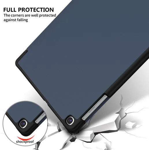 Samsung Galaxy Tab S5e Tri-Fold Hoesje Blauw afbeelding 2