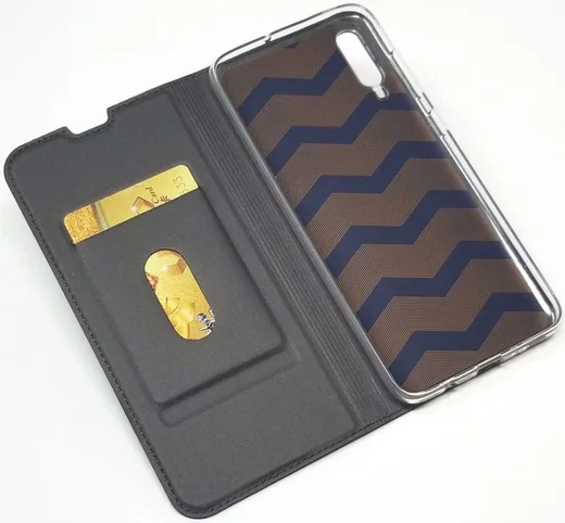 Samsung Galaxy A70 Stijlvol Portemonnee Hoesje Zwart afbeelding 3