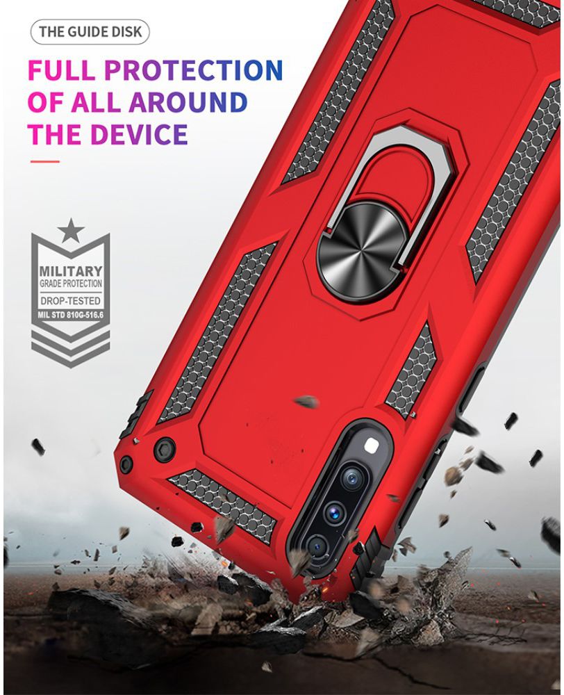 Samsung Galaxy A70 Hybride Hoesje met Kickstand Zwart afbeelding 2