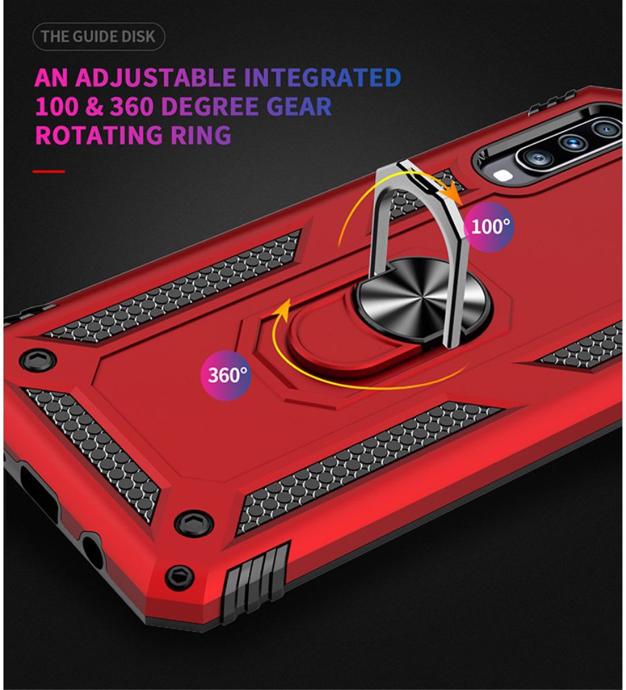 Samsung Galaxy A70 Hybride Hoesje met Kickstand Zwart afbeelding 3