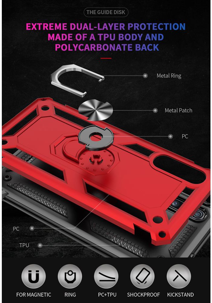 Samsung Galaxy A70 Hybride Hoesje met Kickstand Zwart afbeelding 6