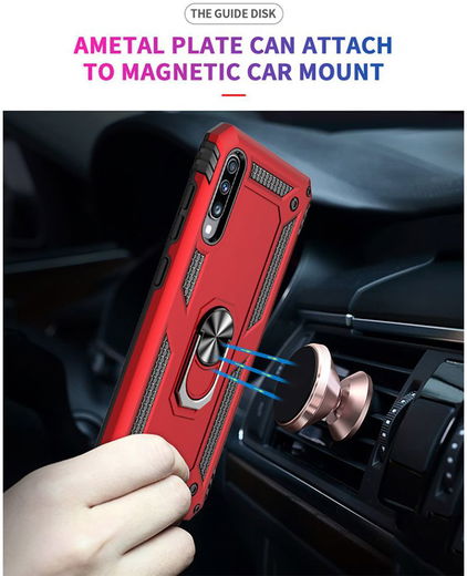 Samsung Galaxy A70 Hybride Hoesje met Kickstand Zwart afbeelding 7