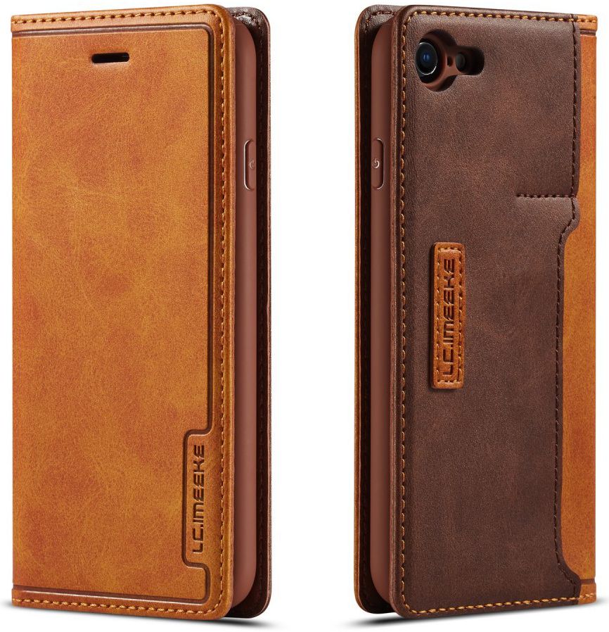 iPhone SE (2020/2022)/8/7 Hoesje Retro Portemonnee Book Case Bruin afbeelding 13