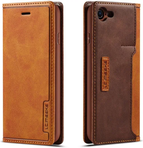 iPhone SE (2020/2022)/8/7 Hoesje Retro Portemonnee Book Case Bruin afbeelding 13