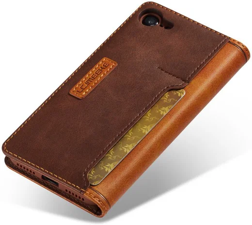 iPhone SE (2020/2022)/8/7 Hoesje Retro Portemonnee Book Case Bruin afbeelding 8