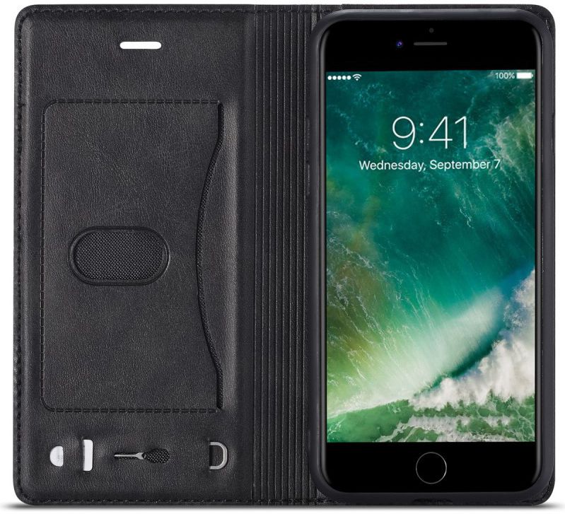 iPhone SE (2020/2022)/8/7 Hoesje Retro Portemonnee Book Case Zwart afbeelding 4