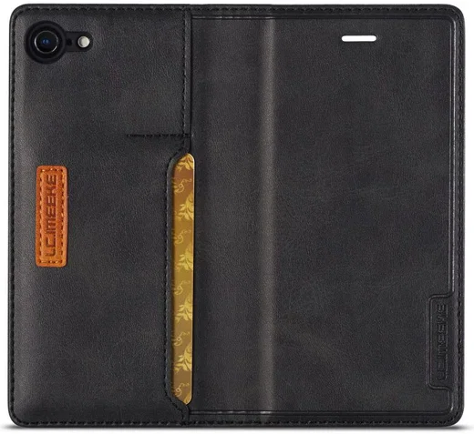 iPhone SE (2020/2022)/8/7 Hoesje Retro Portemonnee Book Case Zwart afbeelding 8